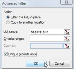 Hide Duplicate Records Excel 2007